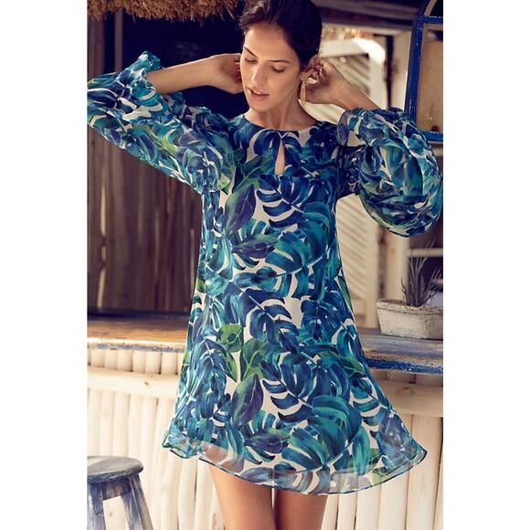 New Anthropologie Parterre Swing Mini Dress By Chloe Oliver Effortless $188 XS - Picture 1 of 4